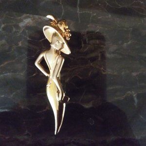 JJ Jonette LADY VOGUE Vintage Collectible Pin